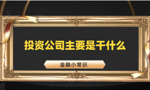 投资公司主要是干什么