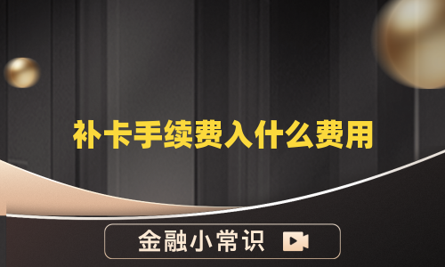补卡手续费入什么费用