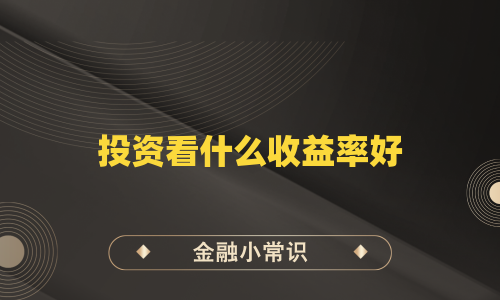 投资看什么收益率好
