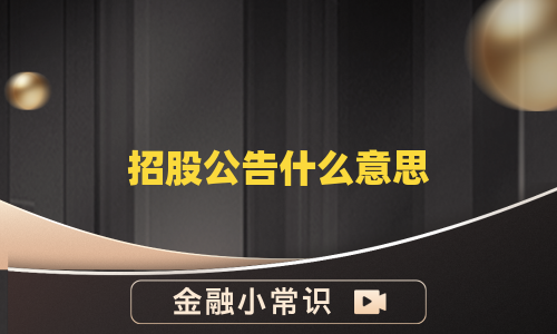 招股公告什么意思